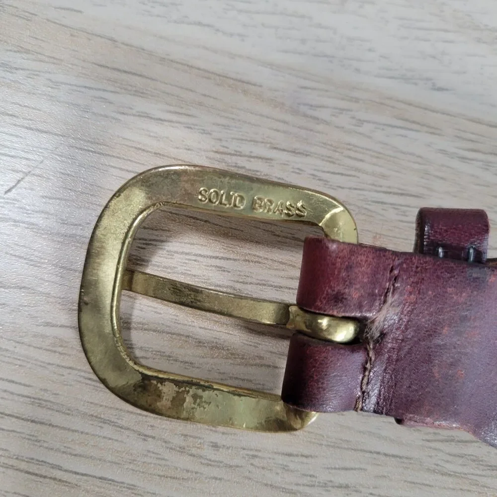 VTG Notre Dame Go Irish Ribbon Belt Cape Cod Mercantile Solid Brass Buckle 46”